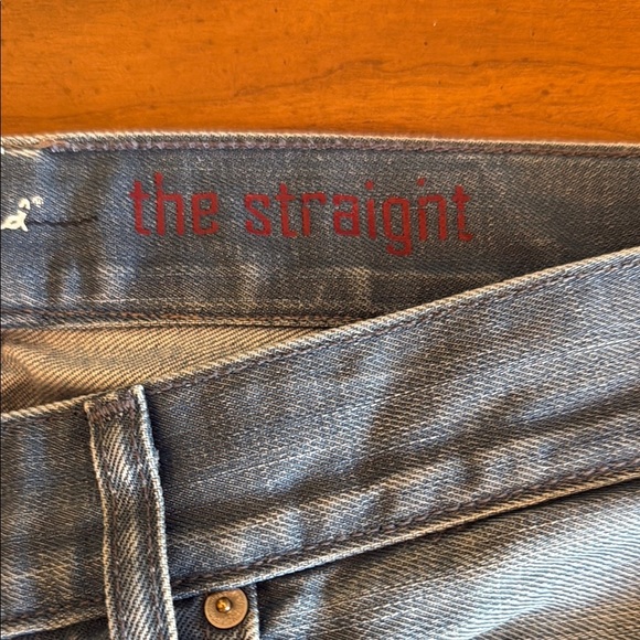 7 For All Mankind Blue Straight Leg Jeans Versatile Style - Picture 11 of 16